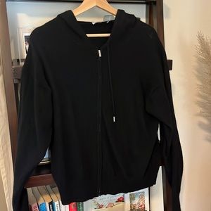 Black cashmere zip up
